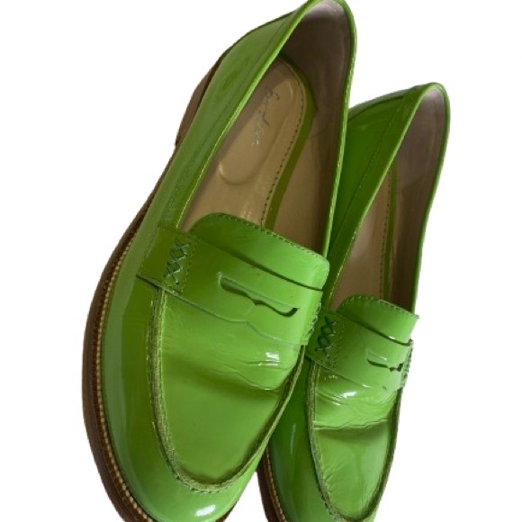 Boden Women's Vibrant Green Patent Flats Real Leather - Picture 6 of 9